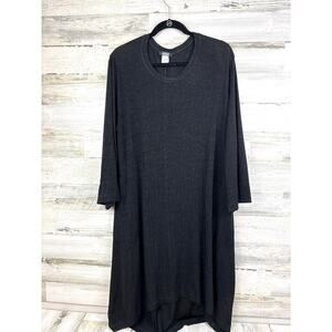 Abgin New York Women’s L Black Silver Bling Long Sleeve Midi Evening Dress